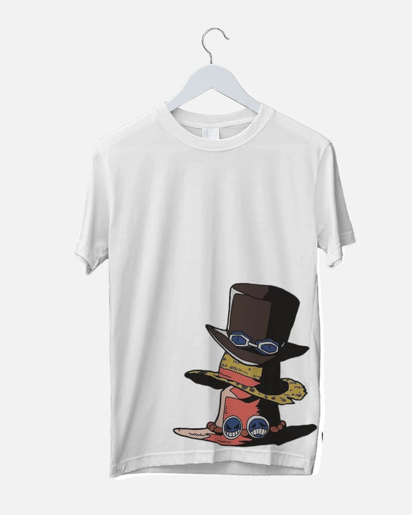 Luffy,Ace & Sabo White Oversized T shirt |One Piece |Unisex